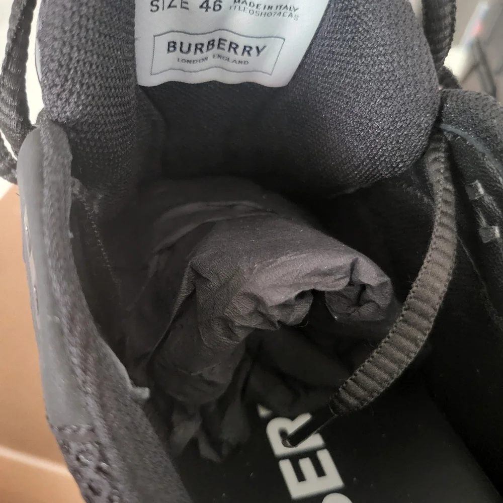 Burberry Black Sean Sneakers size 13 (Euro 46) New - Picture 2 of 16